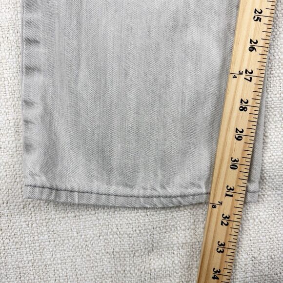 Gap Straight Fit Jeans Men's Light Grey 5 Pocket Faded Denim Size 35/32 - Picture 12 of 15